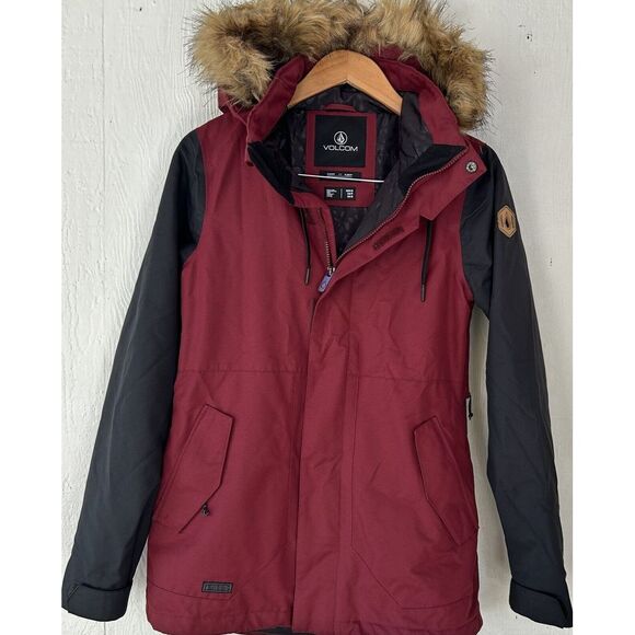 Volcom Fawn Insulated Snowboard Jacket, Womens' Extra Small/XS, Scarlet EUC - Picture 1 of 11